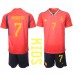 Spanien Alvaro Morata #7 Replika Babykläder Hemma matchkläder barn VM 2022 Korta ärmar (+ Korta byxor)